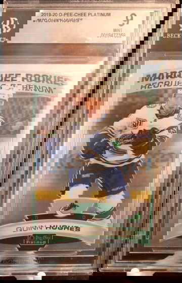 2019 O-Pee-Chee Platinum Quinn Hughes RC #190 BGS 9