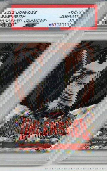 2022 PANINI DONRUSS UNLEASHED DIAMOND #UL13 BABE RUTH YANKEES PSA 10 LOW POP