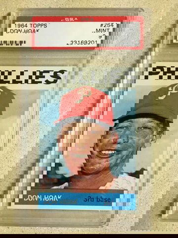 1964 Topps #254 Don Hoak PSA 9 MINT PHILLIES 