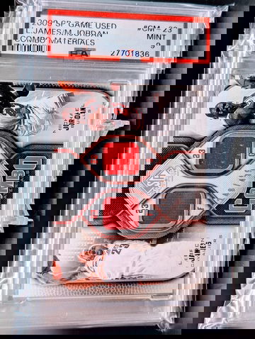 2009 SP Game Used Dual Jersey Card /499 Michael Jordan & LeBron James PSA Mint 9