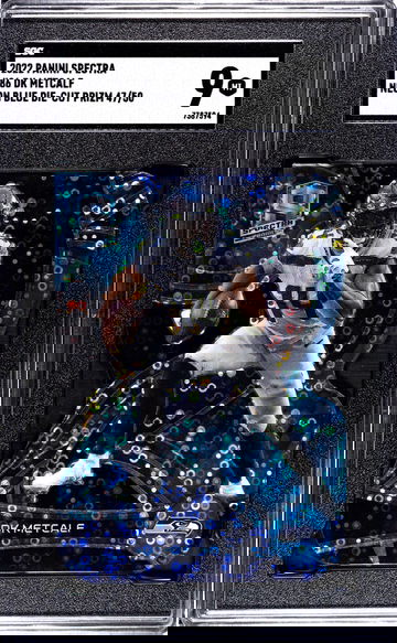 2022 Panini Spectra Neon Blue Die-Cut Prizm DK Metcalf #86 /50 SGC 9