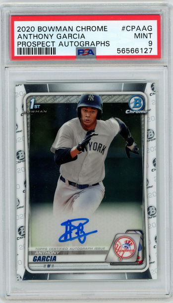 2020 BOWMAN CHROME ANTHONY GARCIA PROSPECT AUTO PSA 9