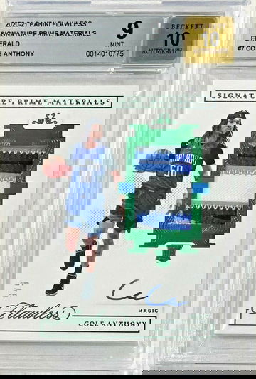 🔥Cole Anthony 2020-21 Flawless Emerald RPA Rc Auto Autograph Patch #5/5 Bgs 9 10