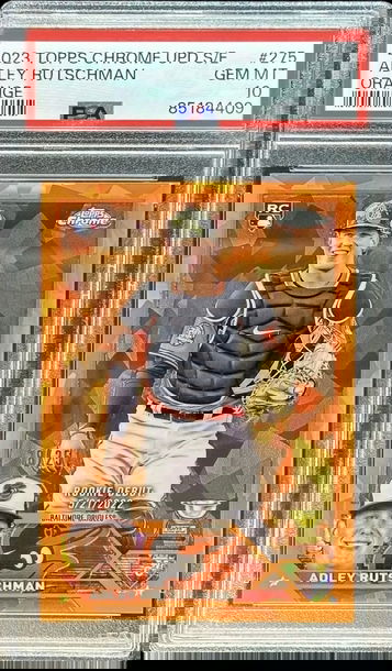 2023 Topps Chrome Update SAPPHIRE ADLEY RUTSCHMAN ORANGE PARALLEL RC /25 POP 1