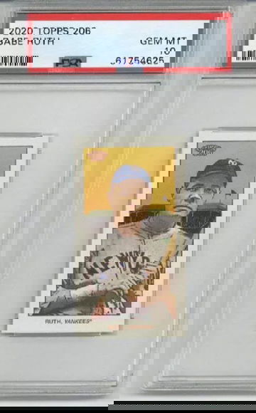 2020 TOPPS 206 BABE RUTH CARD NEW YORK YANKEES PSA 10 LOW POP 2 VERY RARE