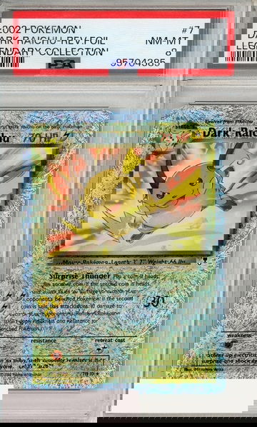 2002 POKEMON LEGENDARY COLLECTION DARK RAICHU-REV FOIL #7 PSA 8