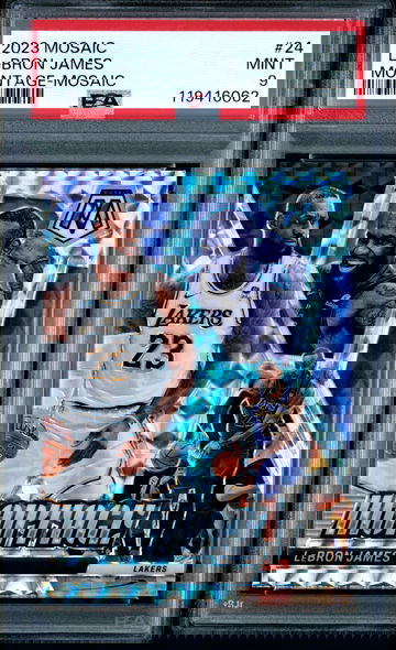 2023 Panini Mosaic LEBRON JAMES MONTAGE Insert #24 PSA 9 MINT Lakers Legend