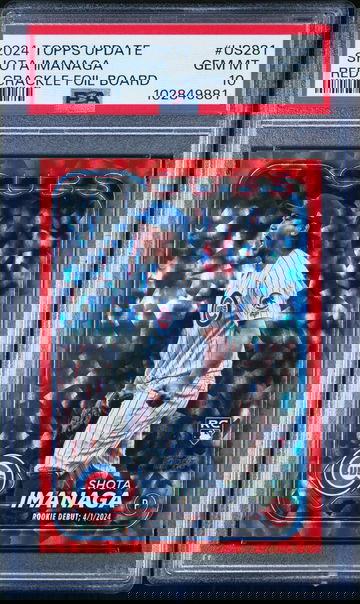 2024 Topps Update Red Crackle Foil Board Shota Imanaga #US281 /199 PSA 10