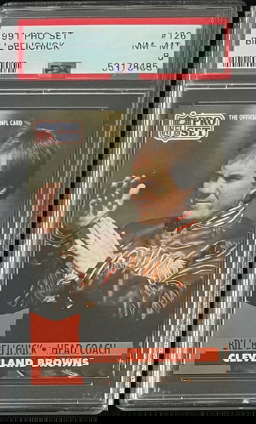 1991 Pro Set Bill Belichick RC PSA 8 NM-MT