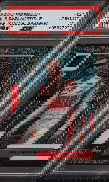 2023 Panini Chronicles Clearly Donruss-Green Dale Earnhardt Jr #22 PSA 10