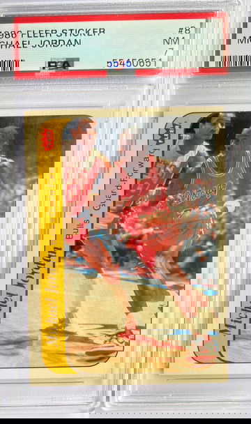 1986 Fleer Sticker Michael Jordan PSA 7 NM