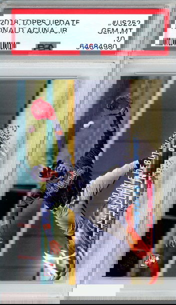 2018 TOPPS UPDATE RONALD ACUNA JR #US252 ROOKIE RC ATLANTA BRAVES PSA 10 GEM MT