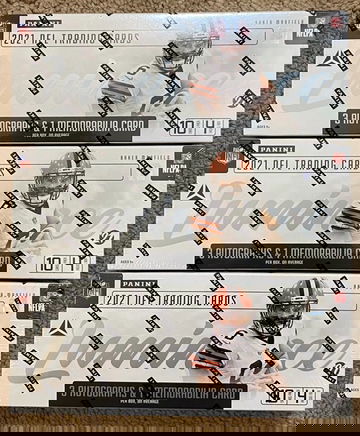 (3) 2021 Panini Luminance Football Hobby Box lot of 3. "Ships from APO in Japan-7-10 business days for delivery"