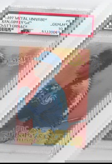 PSA 10 GEM MINT 1997 METAL UNIVERSE BLAST FURNACE KEN GRIFFEY JR  CARD #8