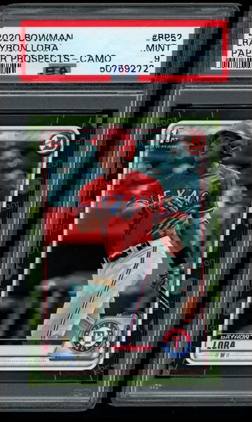 2020 Bowman Prospects Camo BP52 Bayron Lora Pre Rookie PSA 9 MINT 
