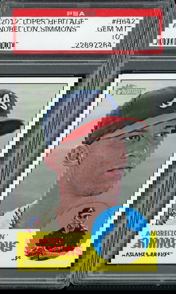 ANDRELTON SIMMONS RC PSA 10 2012 TOPPS HERITAGE HIGH NUMBER #H642 642