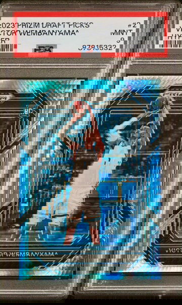 2023 PANINI PRIZM DRAFT PICKS VICTOR WEMBANYAMA RC HYPER PRIZM PSA 9 MINT SPURS