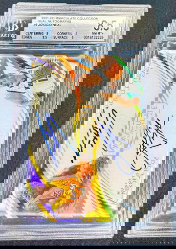 2021 Nikola Jokic Shaquille O’Neal Panini Immaculate Gold Dual Auto 8/10 BGS 8.5 Shaq Autograph O Neal SP