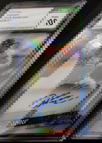 2019 Finest Autographs Refractor Brandon Lowe RC CSG 10 Pristine
