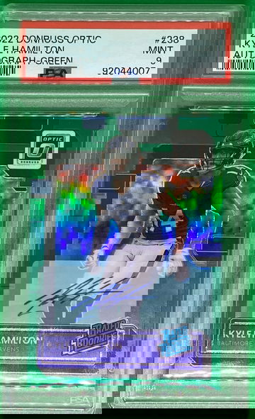 2022 donruss optic kyle hamilton green rookie auto /5!