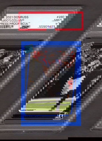 2021 Donruss Press Proof Blue #280 Nico Collins PSA 9 RC Rookie Texans
