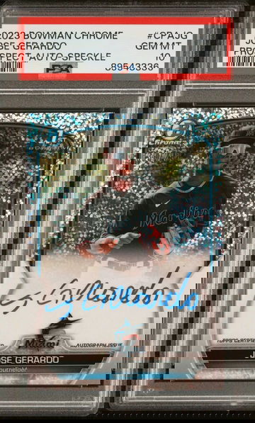 2023 Bowman Chrome Jose Gerardo 1st Speckle Refractor Auto Gem Mint PSA 10