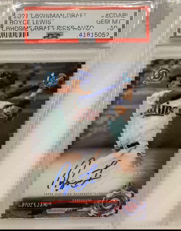 2017 Bowman Draft Royce Lewis Autograph PSA 10