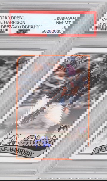 2024 Topps 1989 Autographs Kyle Harrison PSA 8