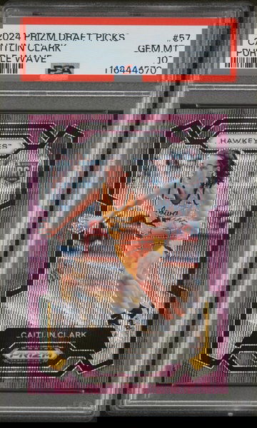 2024 Panini Prizm Draft Picks Purple Wave Caitlin Clark #57 RC PSA 10