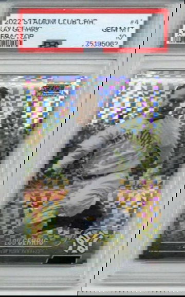 2022 TOPPS STADIUM CLUB CHROME X-FRACTOR #4 LOU GEHRIG YANKEES PSA 10 LOW POP