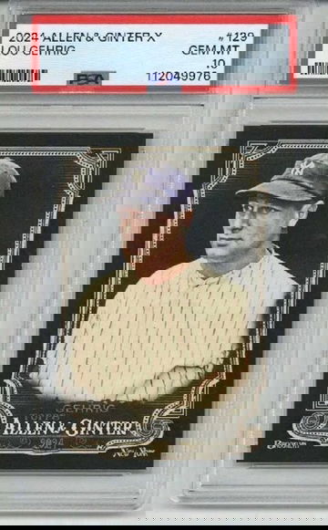 2024 TOPPS ALLEN & GINTER X #129 LOU GEHRIG CARD YANKEES PSA 10 LOW POP