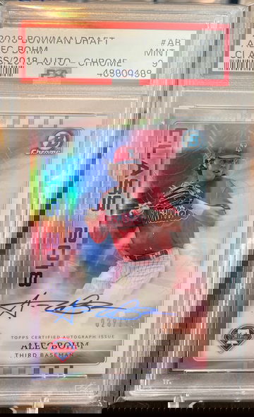 Alec Bohm 2018 Bowman Class of 2018 Chrome Auto PSA 9