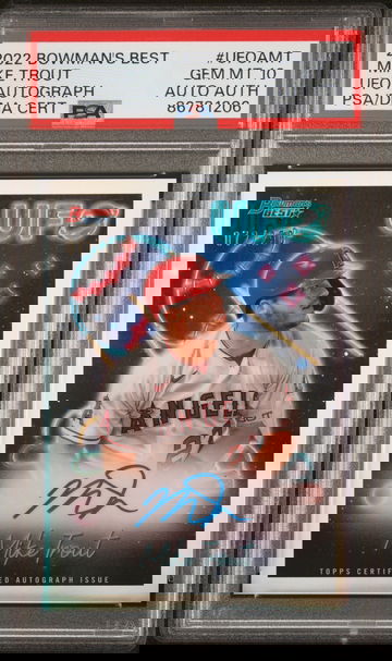 2022 Bowman's Best #UFOA-MT Mike Trout UFO Autograph /250 Auto PSA 10