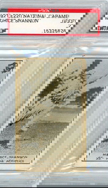 1921 E220 National Caramel Maurice Shannon PSA 2 P1315