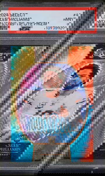 2024 Panini Select Neon Icons Tie-Dye Prizm Caleb Williams #4 /25 PSA 9