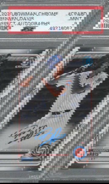 2020 Bowman Chrome Brennen Davis Cubs PSA 9 RC Auto