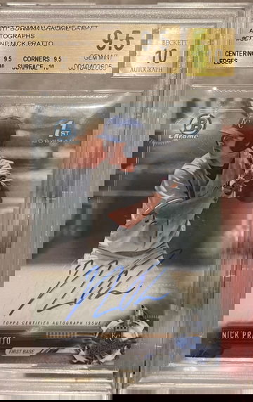 2017 Bowman Draft Nick Pratto auto True Gem 