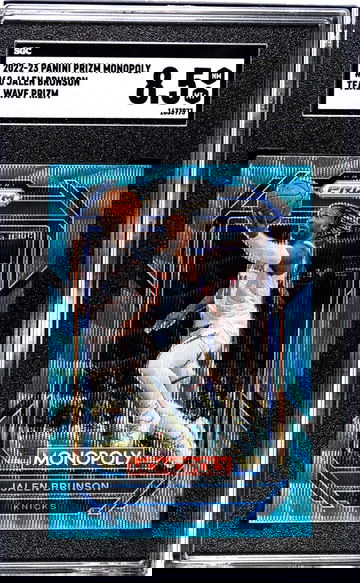 2022-23 Panini Prizm Monopoly #60 Jalen Brunson Teal Wave Prizm SGC 8.5