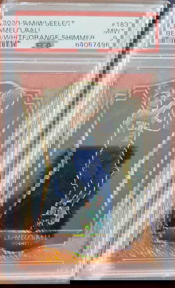 Lamelo Ball RC 2020 Select #183 Red White Orange Shimmer PSA 9