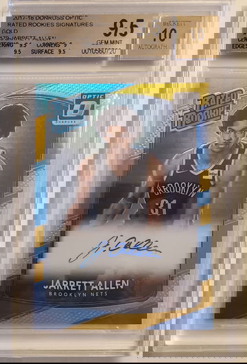 JARRETT ALLEN 2017-18 OPTIC GOLD AUTO #'D 1/10 BGS 9.5/10