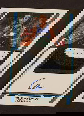 2022-23 Panini One and One Jersey Autographs Cole Anthony #JA-CAN Patch Auto