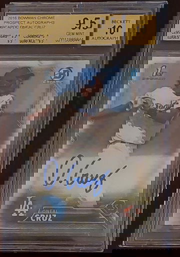 2016 Bowman Chrome Prospect Auto Oneal Cruz 9.5 10 Auto