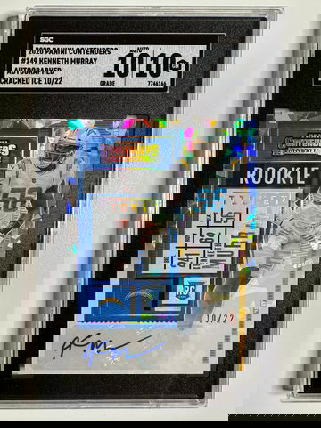 2020 Panini Kenneth Murray Contender’s Cracked Ice Rookie Ticket Auto /22 SGC 10