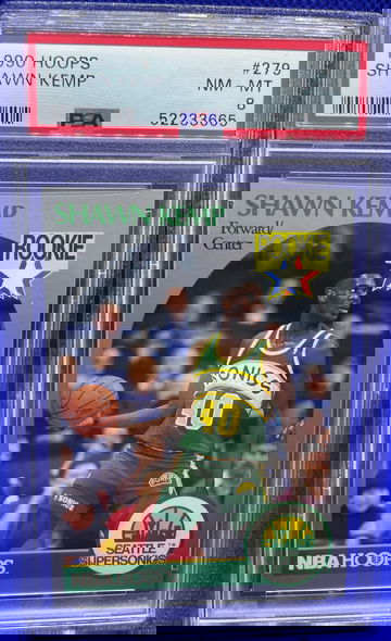 Shawn Kemp 1990 NBA Hoops #279 Rookie RC Seattle Supersonics NM-MINT PSA 8