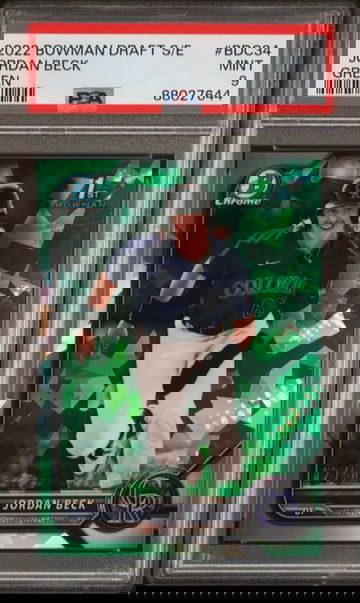 2022 Bowman Draft Sapphire Edition Jordan Beck Green #/50 #BDC34 PSA 9 [BL-3B.13]