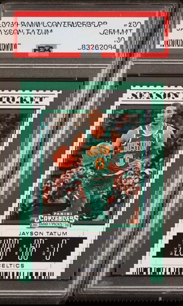 2019 Panini Contenders Draft Picks Jayson Tatum #20  Graded PSA 10 Gem MT Season Ticket