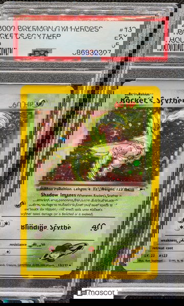 2000 Pokemon Gym Heroes Rocket's Scyther Holo #13 PSA 5