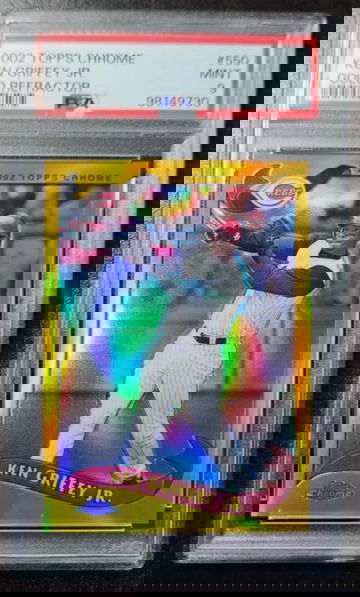 2002 Topps Chrome Gold Refractor Ken Griffey Jr. PSA9