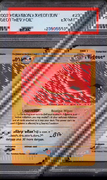 2002 Pokemon Expedition Reverse Holo Pidgeot #23 PSA 6