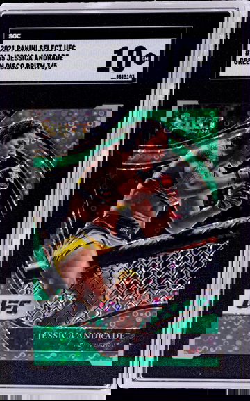 2021 Panini Select UFC Jessica Andrade #265 Green Disco Prizm 3/5 SGC 10